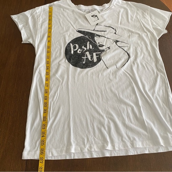 Posh AF Short Sleeve White Custom Size Large - Picture 7 of 7